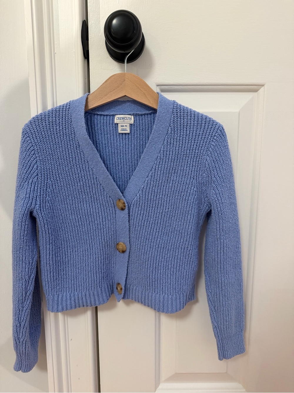 J. Crew Factory Blue Ribbed V-Neck Button Cardigan - Picture 4 of 6